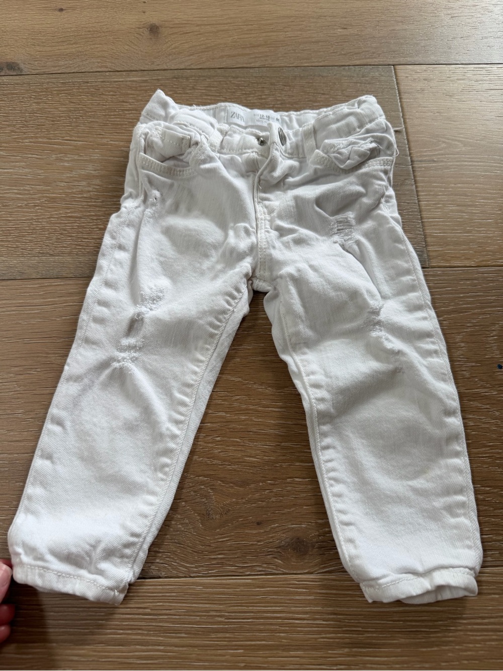 Zara Kids White Pull-On Stretch Jeans